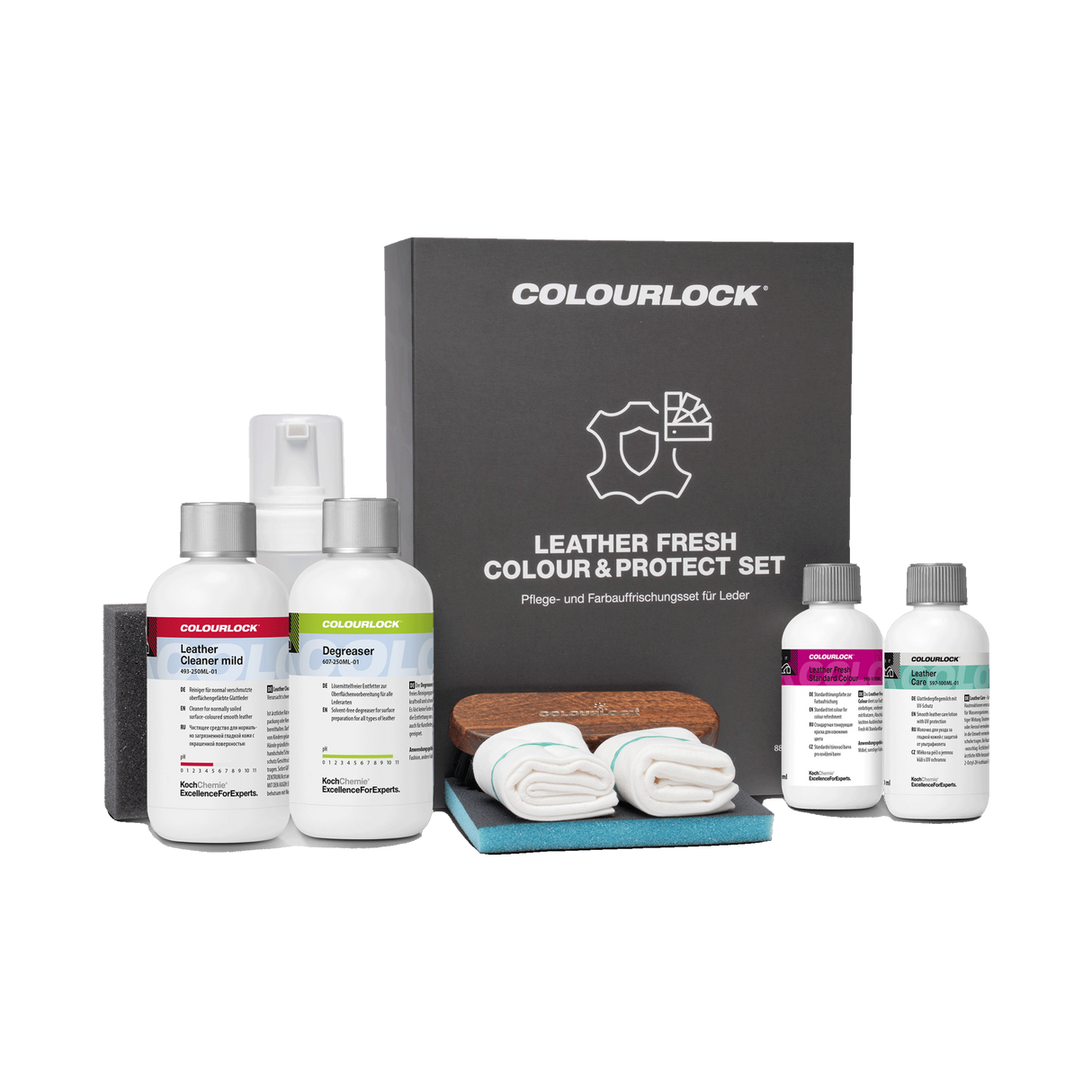COLOURLOCK "Leather Care Sets" (Ferrari) — Pflege & Reparatur Sets für Ferrari — Colour & Protect Set