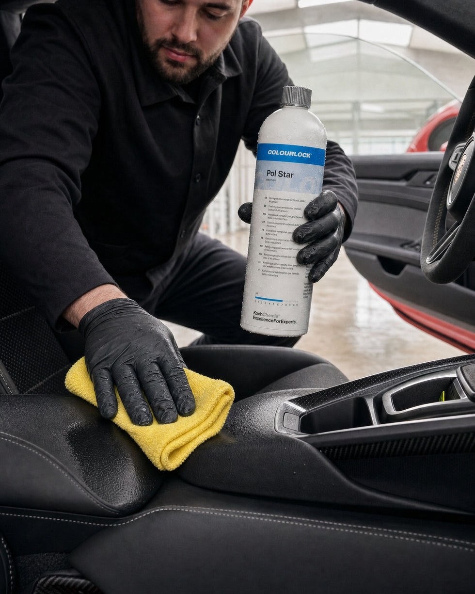 Detailing1 Koch-Chemie COLOURLOCK Pol Star auf Glattleder-Sitz im Porsche 911 GT3 RS (Mobile)