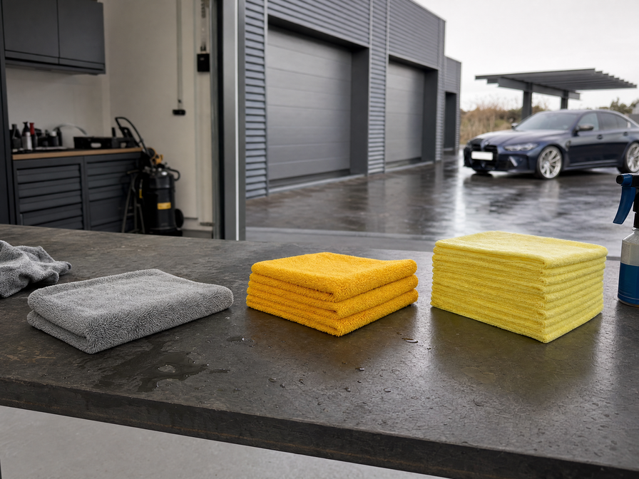 Detailing1 Spotlight: THE COLLECTION Premium-Mikrofaser - Aqua Trockentuch, Dual Pile und Allround Coating 300 auf der Werkba