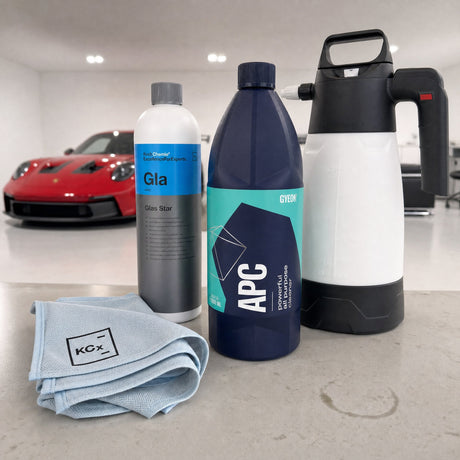 Detailing1 Auto-Reinigungsset "Innenraum" — GYEON Q²M APC 1 Liter + Koch-Chemie Glas Star „Gla“ 1 Liter + Pro Glass Towel + i