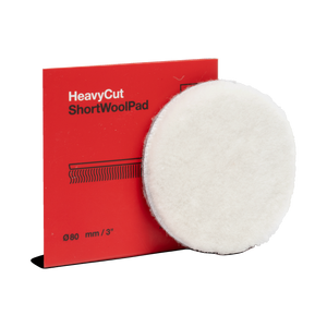 Koch-Chemie Heavy Cut "Short" Wool Pad — Lammfell-Polierpad "Rot" (Kurzflorig) 1 Stück / Ø 80 mm / Rot